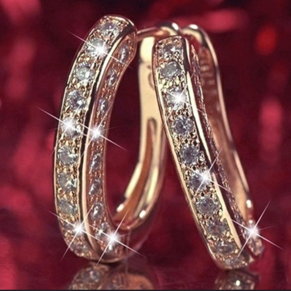 2/$25 Gold Rhinestone Earrings